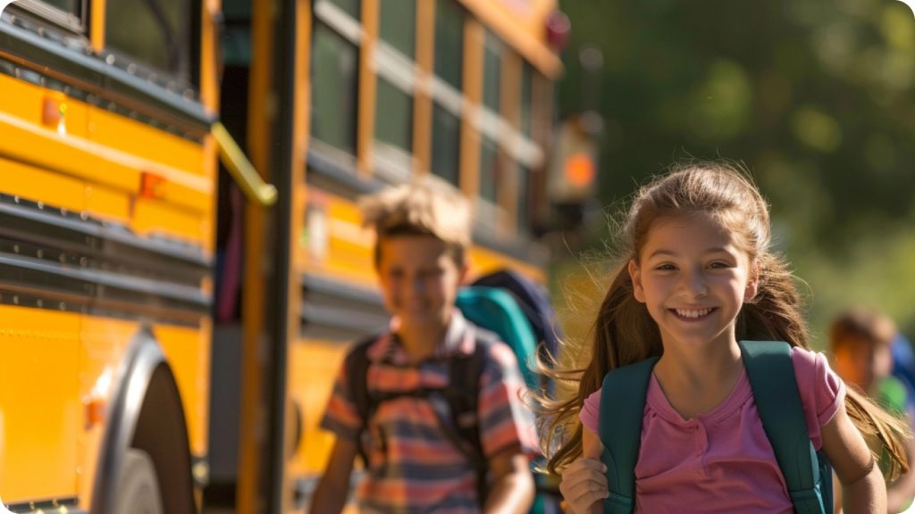 Image of Students Boarding a School Bus
